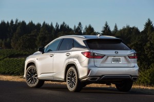 Lexus RX350 from the rear. 