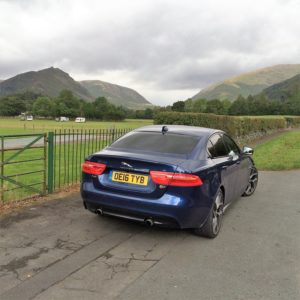 The XE tackles stormy weather in England's Lake District. 