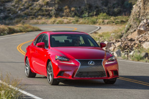 The spindle grille is downsized here on this 2016 Lexus IS -- and that means it's less startling and offensive.