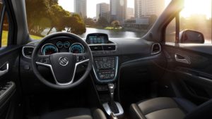 The materials and the execution are both good in 2016 Buick Encore, but the infotainment interface is clunky and dates and the screen -- NOT a touchscreen -- is small and poorly located. 